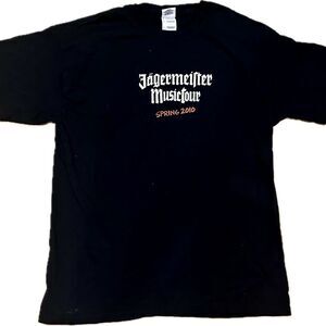 NEW! Jagermeister Music Tour Spring 2010 cotton T-shirt men’s black Large RARE!